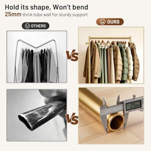 KEETDY 60" Small Clothing Rack for Hanging Clothes, Small Rolling Clothes Rack - Image 5