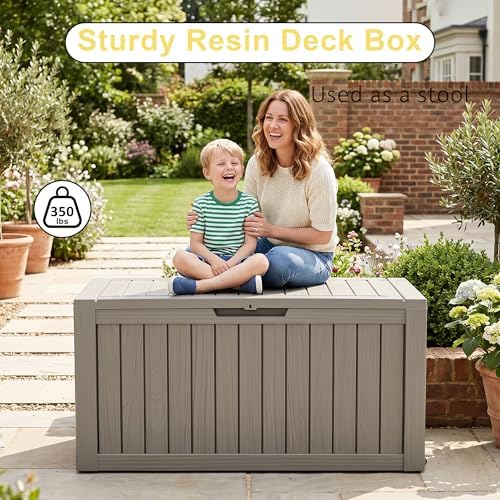 140 Gallon Outdoor Storage Box, Deck Box Waterproof, Toy Storage Bin - Image 5