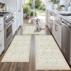 Kitchen Rug Sets 3 Piece, Washable Non-Slip Farmhouse Kitchen Mats by BYYVOORugsforYourHome