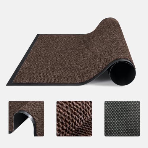 Commercial Door Mat 60"x48", Rubber Waterproof Front Floor Mat by TEROKER