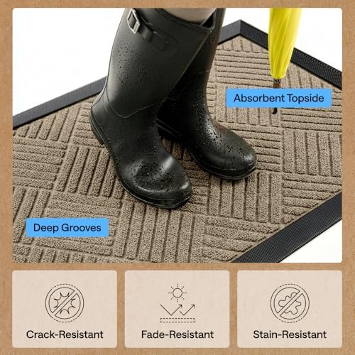GORILLA GRIP WeatherMAX Door Mat, Indoor Outdoor Use - Image 5