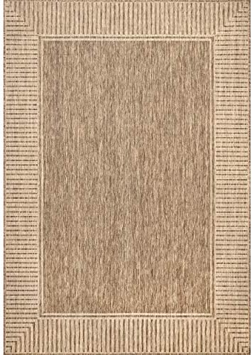 nuLOOM Asha Light Brown Bordered Indoor/Outdoor Area Rug - Image 2