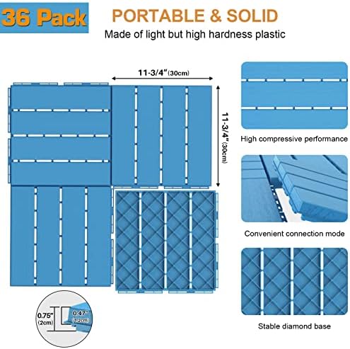 Goovilla Plastic Interlocking Deck Tiles, 36 Pack - Image 3