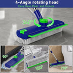 Floor Scrub Brush with Long Handle & Squeegee - Image 2