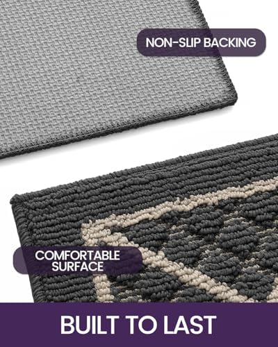DEXI Front Door Mat Indoor Entryway 36x60 Inside Entrance Doormat Dark Grey - Image 5
