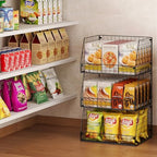 3 Pack XXL Stackable Wire Baskets, Large Storage Bins - Image 6