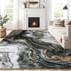 GarveeHome Modern Washable Rugs 6x9 Neutral Abstract Throw Rugs, Non-Slip by GarveeHome