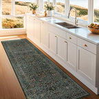 Dark Green 3x10 ft Extra Long Wide Runner Rug - Image 3