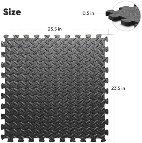 16 Pack 64 sqft Home Gym Mat, Puzzle Exercise Mat, EVA Interlocking Foam Floor - Image 2