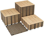 33 PCS 12×12 Inch Solid Acacia Wood Interlocking Deck Tiles, All-Weather - Image 2