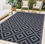 Smiry Outdoor Rug 9x12 ft Waterproof Reversible Boho Mat by Smiry