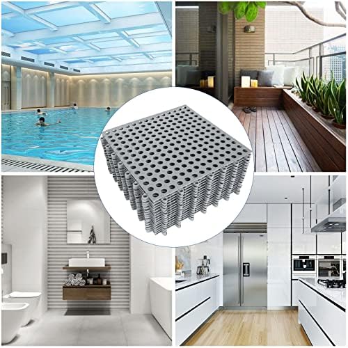 16 Pack 11.8" x 11.8" Interlocking Rubber Floor Tiles Soft PVC Non Slip Shower - Image 7