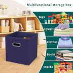 Black Foldable Storage Cubes Bins, Fabric Storage Box Cubes Organizer Baskets - Image 3