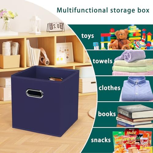 Black Foldable Storage Cubes Bins, Fabric Storage Box Cubes Organizer Baskets - Image 3