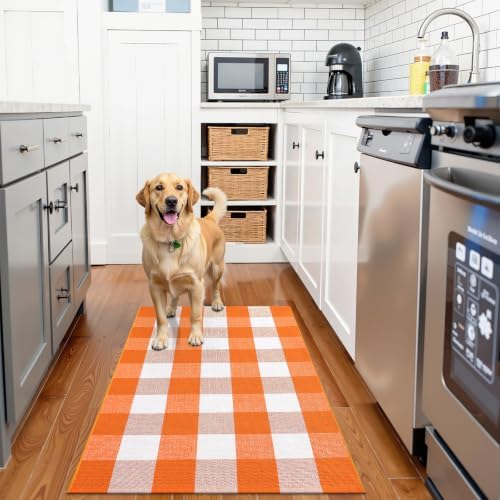 OLANLY Fall Door Mat, Buffalo Plaid Rug - Image 7