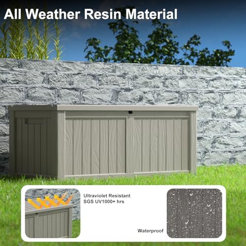 PatioZen 150 Gallon Deck Box, Resin Outdoor Storage Box - Image 5