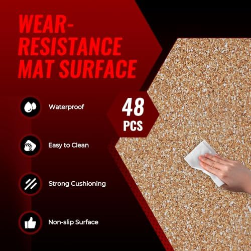 SUPERJARE 0.79'' Extra-Thick 48 Pcs 192 Sq Ft Exercise Equipment Mats - Image 6