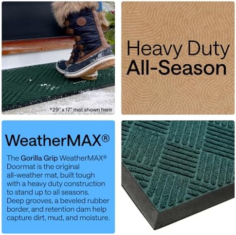 GORILLA GRIP WeatherMAX Door Mat, Indoor Outdoor Use - Image 3