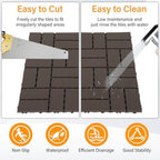 Neoaider Decking Tiles 9Pcs, Coffee Brown - Image 3