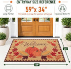 OLANLY Front Door Mat 59x34, Low Profile Doormat - Image 2