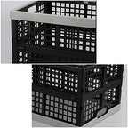Kekow 3-Pack Black Plastic Collapsible Storage Basket, 42 L Folding Crates - Image 3