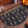 Tinideya Halloween Skeleton Doormat Black Semicircle Welcome Mat 27.56'' by Tinideya