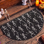 Tinideya Halloween Skeleton Doormat Black Semicircle Welcome Mat 27.56'' by Tinideya