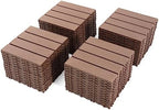 Plastic Interlocking Deck Tiles – 44 Pack 12"x12" Brown Waterproof Deck Flooring - Image 5