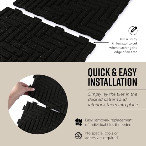 Playsafer Herringbone Rubber Interlocking Tiles | 16 X 16 | Easy Install - Image 5