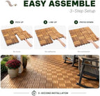 Acacia Interlocking Deck Tiles, 12 Slats, Honey Oak - Image 4