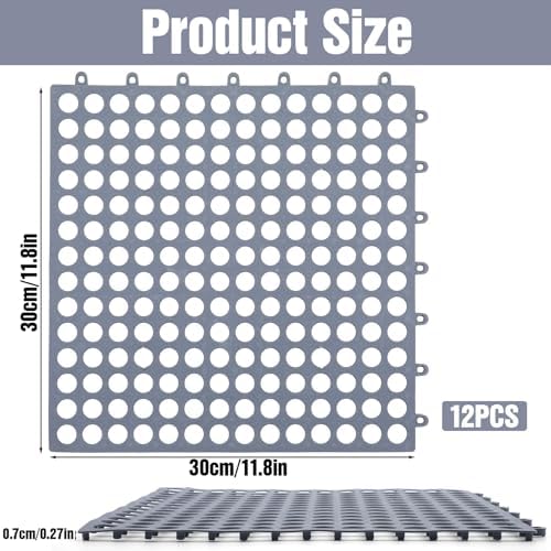 12 Pcs Interlocking Floor Tiles, 11.8 x 11.8 Inch Modular Cushion Mat - Image 4