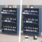 BORNOON Shoe Cabinet with Odor Control and Back Panels, Deodorizing Slim 3-Flip - Image 5