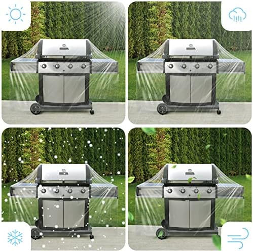 Hoolerry 60 Inch Clear BBQ Grill Barbecue Cover - Image 7