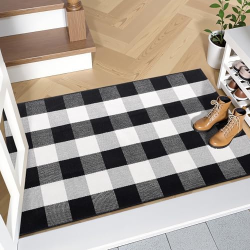 OLANLY Fall Door Mat, Buffalo Plaid Rug - Image 7