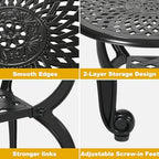Cast Aluminum Outdoor Side Table, Small Patio Table, Outdoor Coffee Tables - Image 5