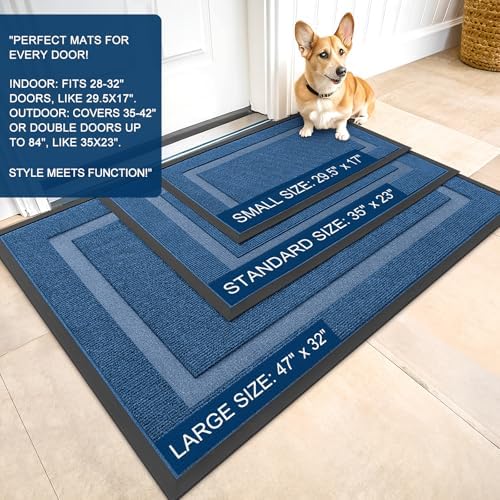 OLANLY Front Door Mat Outside 47x34, All-Season Heavy-Duty Rubber Doormat - Image 2