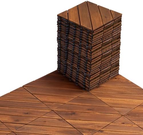 BEEFURNI Interlocking Acacia Wood Deck Tiles 12x12 by BEEFURNI