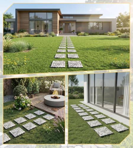 jxgzyy 4 Pcs Interlocking Stepping Stones Outdoor - Image 6