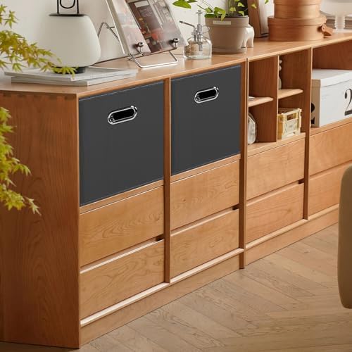 Black Foldable Storage Cubes Bins, Fabric Storage Box Cubes Organizer Baskets - Image 5