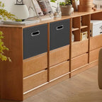 Black Foldable Storage Cubes Bins, Fabric Storage Box Cubes Organizer Baskets - Image 5