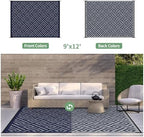 GENIMO Outdoor Rug, Waterproof Plastic Rugs 9'x12' - Image 3