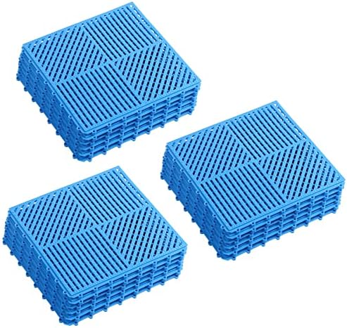 18 Pack Modular Interlocking Floor Tiles Anti-Slip Drainage Mat by wiiiw