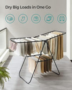 SONGMICS Clothes Drying Rack, Foldable Space-Saving Laundry Drying Rack - Image 3