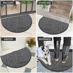 Colorxy Half Circle Waterproof Door Mat, Sturdy Rubber Doormat - Image 6