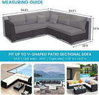 Patio Sectional Sofa Cover Outdoor Waterproof Windproof 85" X 85" V-Shaped - Image 2