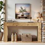 Tribesigns 63-Inch Solid Wood Console Sofa Table, Farmhouse Long Entryway Table - Image 3