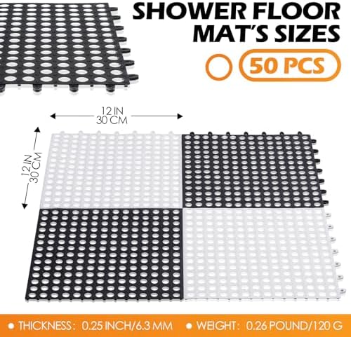 Tinideya 50 Pcs Drainage Interlocking Floor Tiles - Image 2