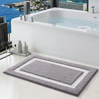Color&Geometry Gray Bathroom Rugs 36x24, Extra Soft Absorbent Microfiber Bath - Image 4