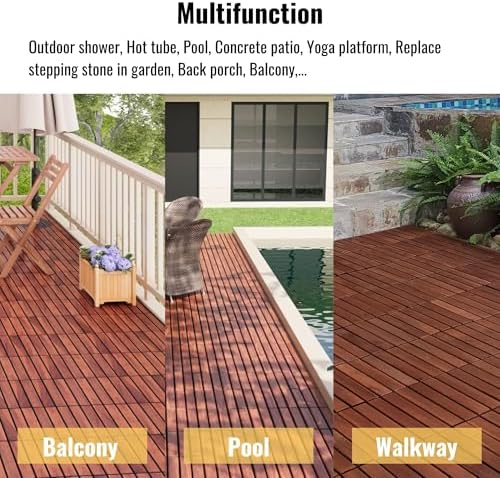 Interlocking Deck Tiles 10pcs 12"x12" Plastic Outdoor Floor Tiles - Image 7