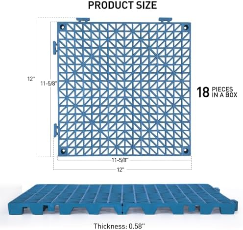 MAXWAVE 18 Pack 12" x 12" Modular Interlocking Floor Mats, Soft PVC Non-Slip - Image 2